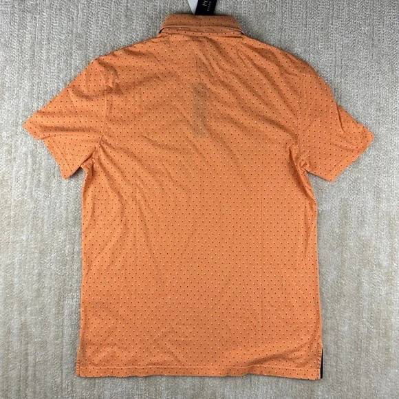 New Polo Ralph Lauren Polo Shirt Men's Medium Orange Performance All Over PRL - Picture 3 of 5